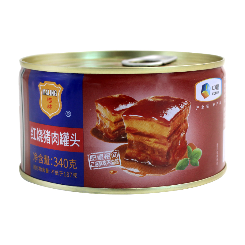 梅林红烧猪肉罐头340g户外早餐即食方便速食下饭熟食中粮开罐即食精选 红烧猪肉罐头340g*1罐