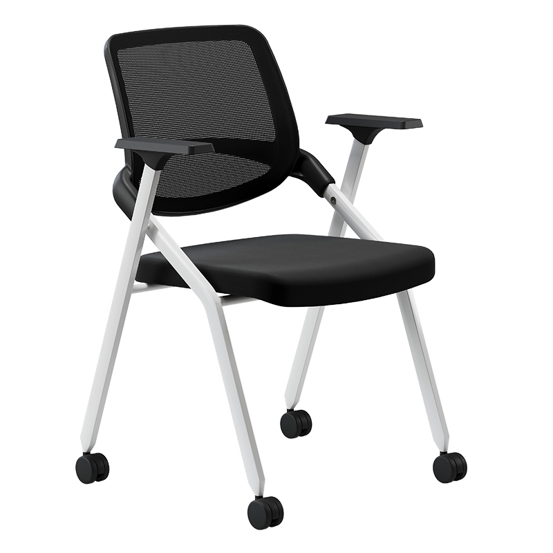 悦山 YSOC3BGBG-610BLWH培训椅可折叠网椅 滑轮脚+写字板620*620*835mm