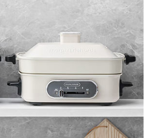 摩飞电器（Morphyrichards）多功能锅 家用多用途锅电火锅电煮锅电蒸锅电热锅 2.5升不沾料理锅火锅锅MR9088白