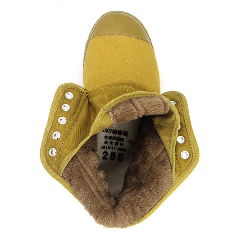 金步安 10KV电工绝缘鞋加棉透气劳保帆布黄解放鞋 棉41码BLX-127
