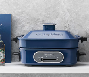 摩飞电器（Morphyrichards）多功能锅 家用多用途锅电火锅电煮锅电蒸锅电热锅 2.5升不沾料理锅火锅锅MR9088蓝