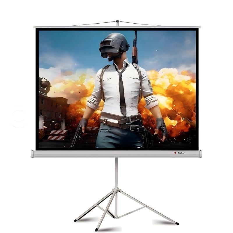 红叶（HONG YE） 支架幕75/84/92/100/120/150英寸落地移动便携式投影仪幕布高清免打孔支架幕 玻珠幕 120英寸4:3支架幕（幕布+支架）