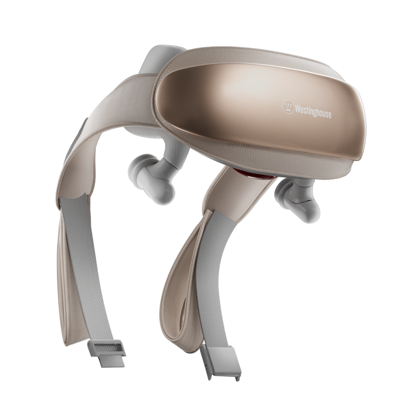 西屋（Westinghouse）颈部按摩器肩颈按摩器按摩披肩揉捏捶打斜方肌颈部热敷按摩仪WCM-UK6浮影白