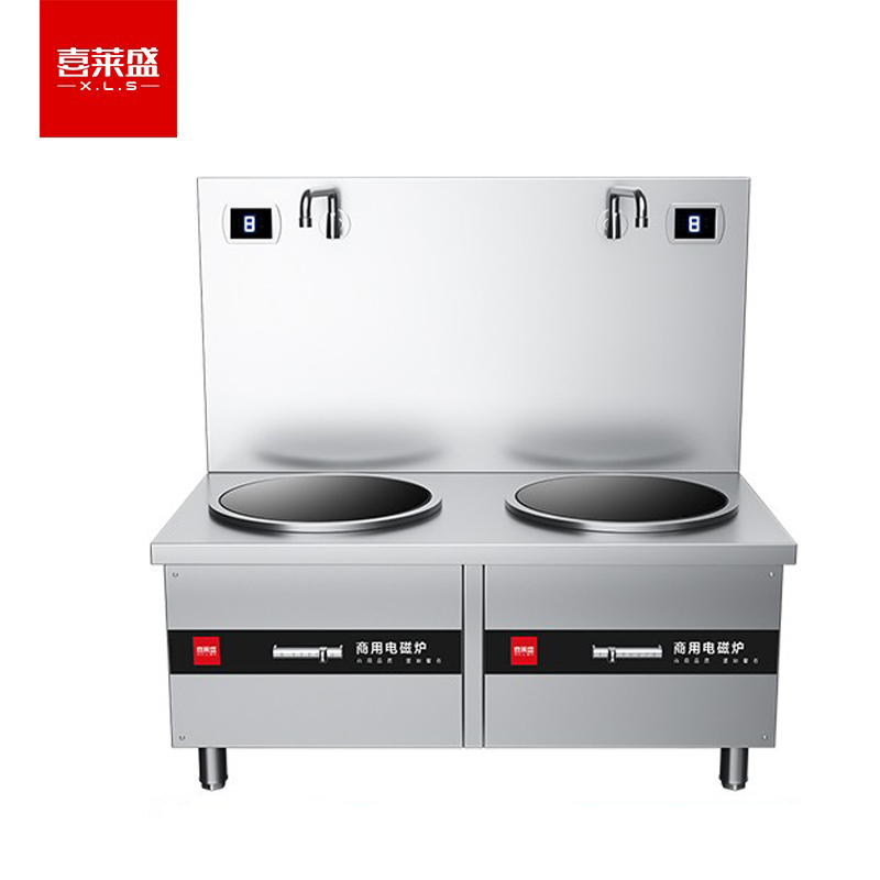喜莱盛 XLS-XCL15SPGT 大功率电磁大锅灶15KW双头平头炉1.5mm厚304不锈钢学校厨房电磁灶工程款 1台