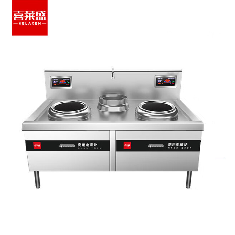 喜莱盛 XLS-XCL12SD 双头单尾电磁灶12KW*2 0.5米直径锅 学校饭堂食堂酒店工地厨房电灶台 1台