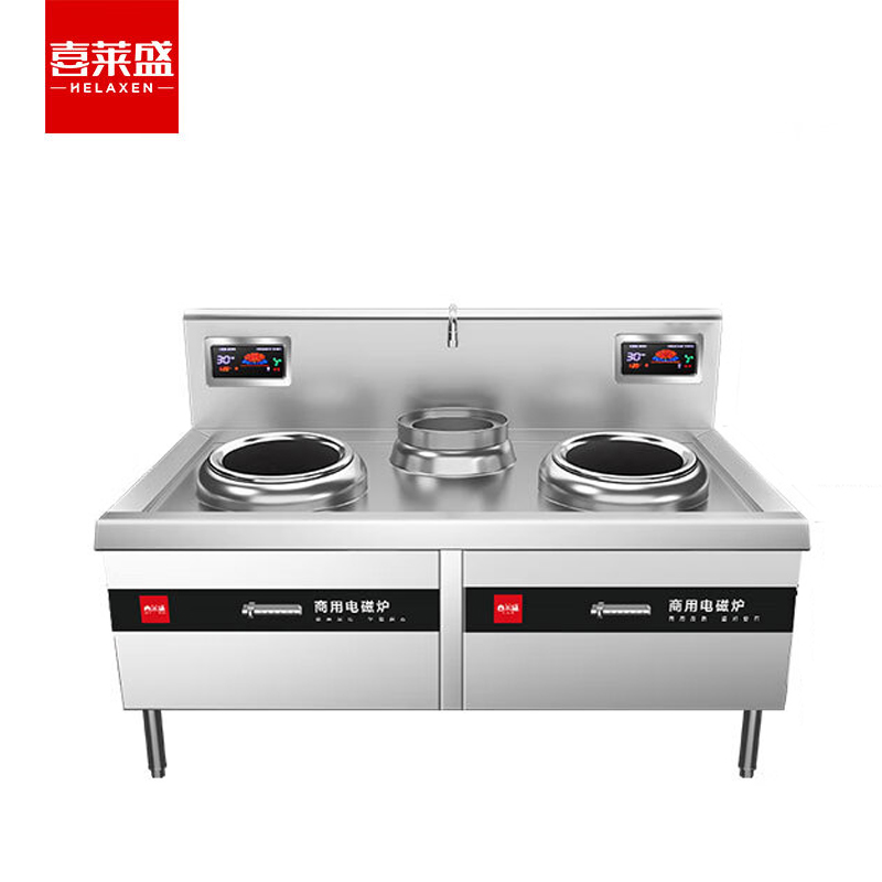 喜莱盛 XLS-XCL15SD 双头单尾电磁灶15KW*2面板1mm 食堂大功率电灶台酒店工地厨房电灶台 1台