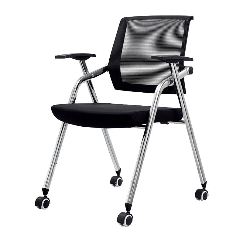 悦山 YSOC3LJ-83BW 培训椅可折叠网椅 滑轮脚 550*620*840mm