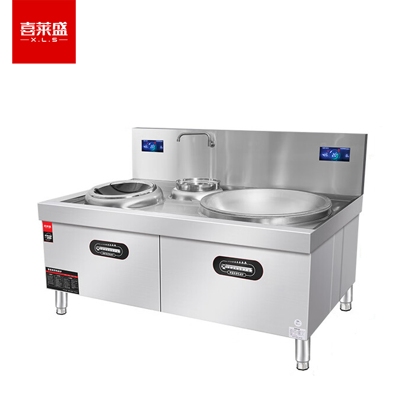 喜莱盛 HH-DG800-80Z 酒店学校食堂大功率15kw+20kw电磁灶台配0.5+0.8米锅 1台