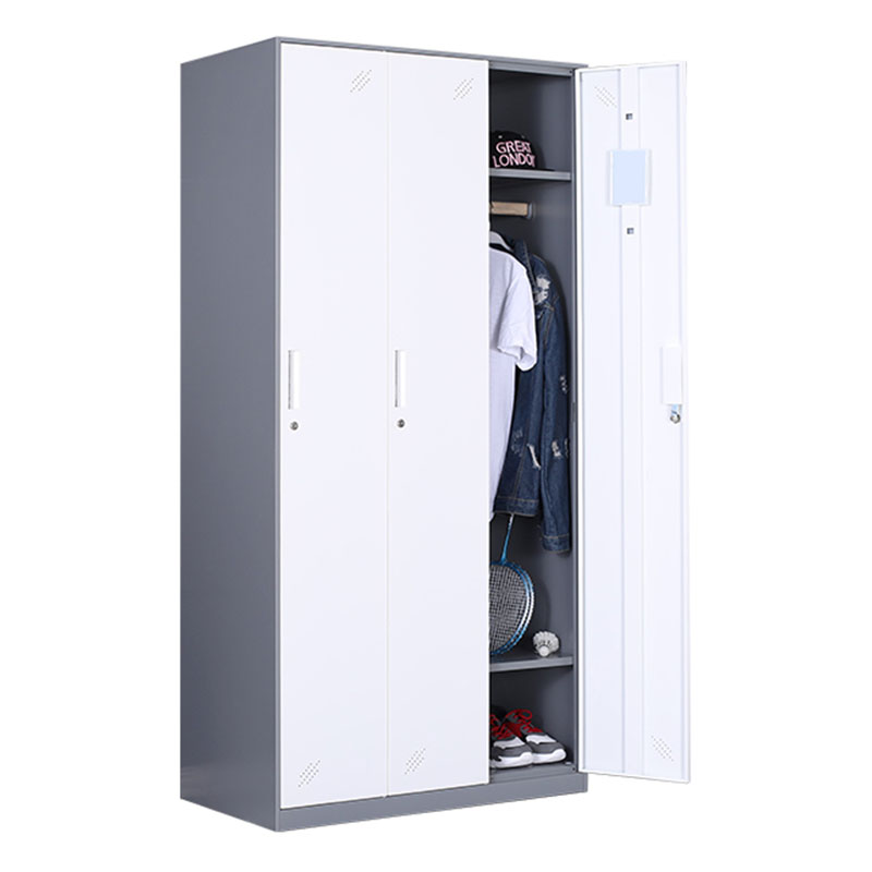 悦山 YSOA2fo3m-06HTB 更衣柜灰框白门 三门更衣柜 900*500*1850mm