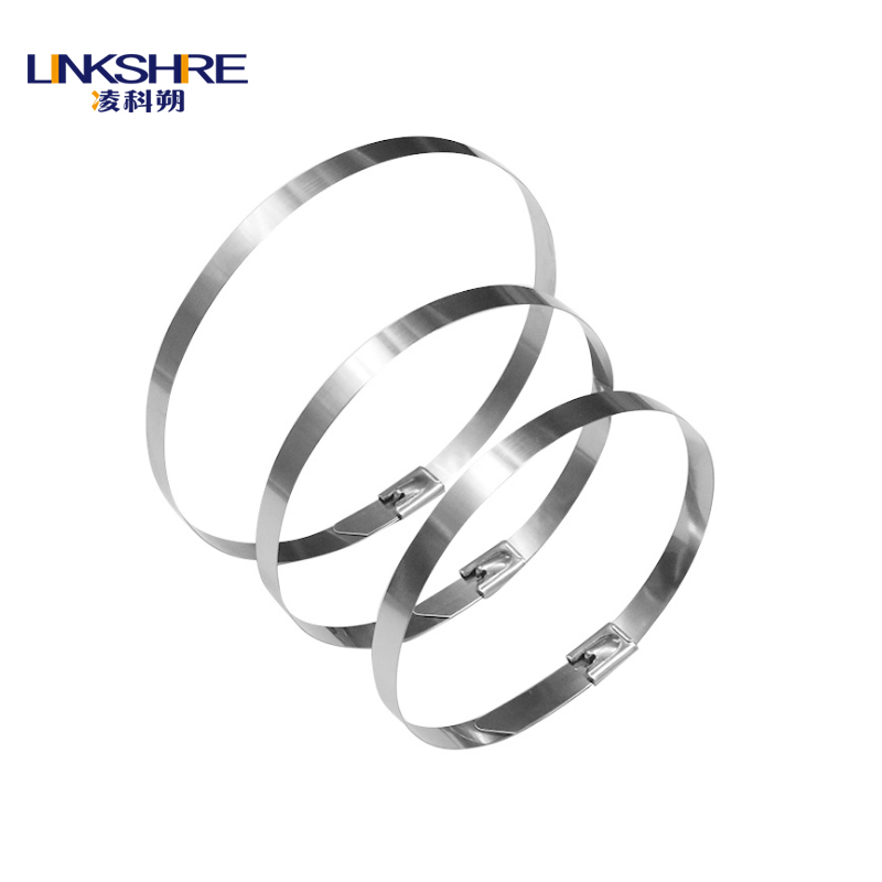 凌科朔（LINKSHIRE）不锈钢滚珠自锁式扎带 电力电缆标识牌船用标牌金属钢扎带4.6*500mm 201材质100条/包（包）