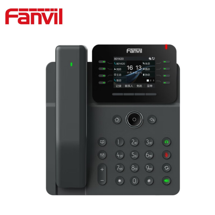 Fanvil 方位V系列 有线/无线 IP电话机 高清通话 六方会议 双网口 支持POE 带电源 V62 Pro 千兆有线 蓝牙手柄