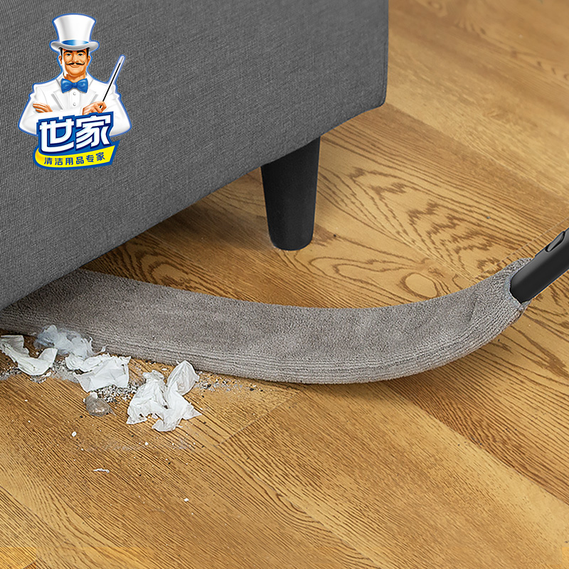 世家魔缝除尘掸 床底打扫神器除尘掸子 家用清洁缝隙刷可伸缩清洁工具 共2块布套