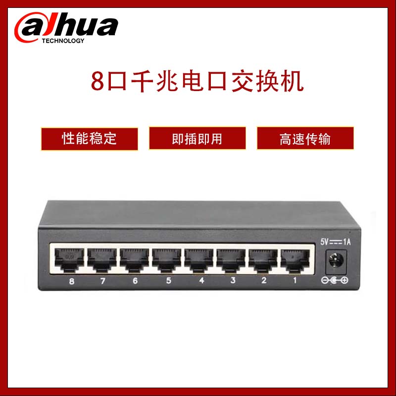 Dahua 大华8口千兆电口非管理交换机  DH-S3000C-8GT