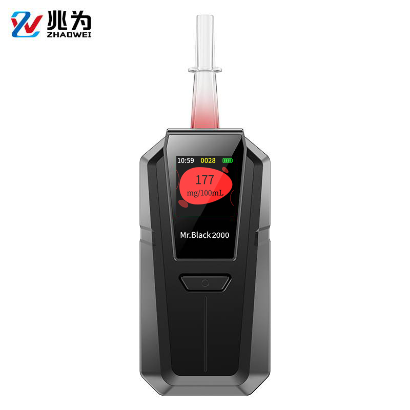 兆为黑猫2000酒精测试仪吹气式便携式酒精检测仪查酒驾测酒器