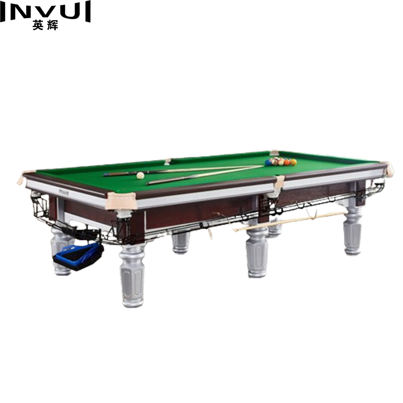 英辉（INVUI）台球桌标准型中式黑八家用桌球台球房台案子钢库青石板银腿 A80