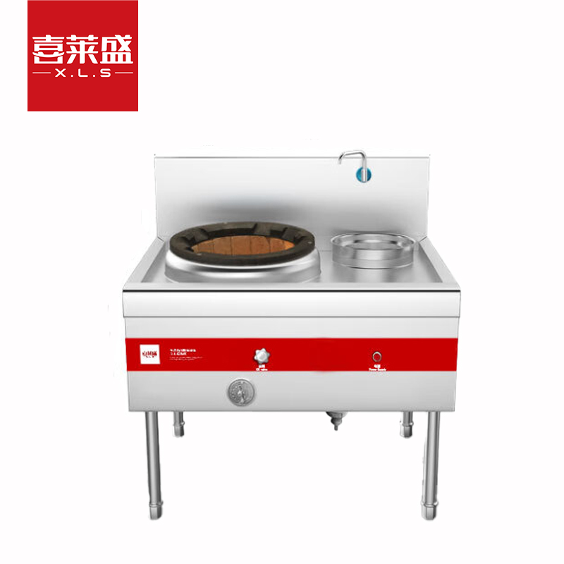 喜莱盛广式猛火灶商用燃油灶台一炒一温1.0mm面板天然气液化气猛火灶耐火砖炉膛燃油款