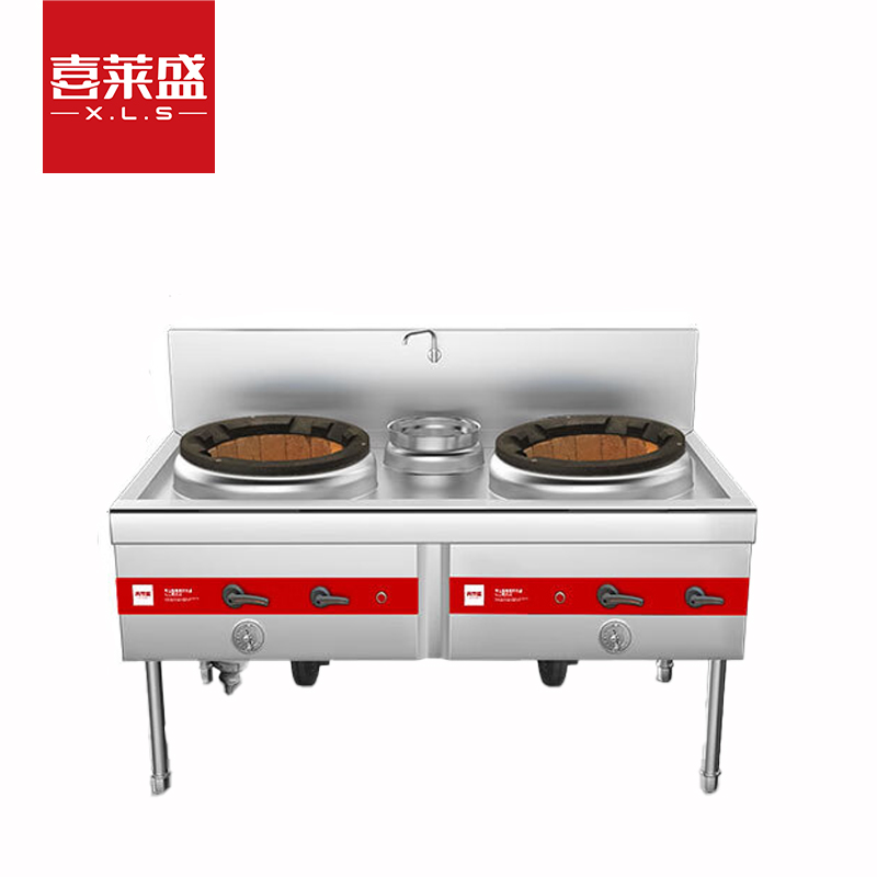 喜莱盛商用燃气灶台广式天然气猛火灶带熄火保护液化气灶面板1mm厚耐火砖炉膛工程款