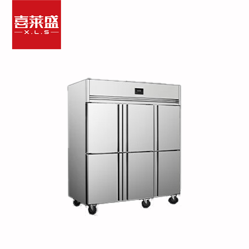 喜莱盛商用冰柜冷藏冷冻立式冷柜厨房四门六门保鲜柜冷藏冷冻双温商用冰箱工程款风冷双温