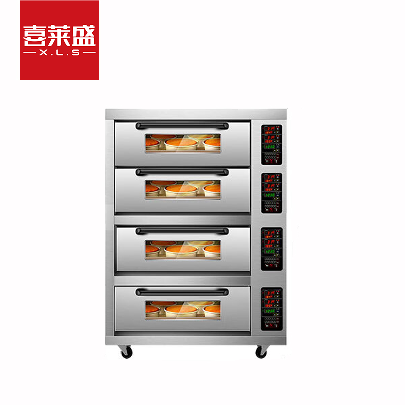喜莱盛商用烤箱大型烘焙电烤箱烤披萨面包月饼烤地瓜大容量烤箱精准温控四层四盘