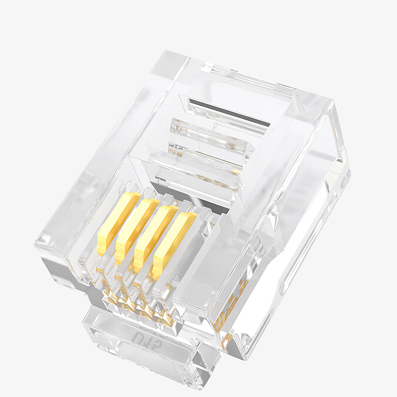 [山泽] 水晶头 DHT350 PC RJ11 50个/盒 1盒