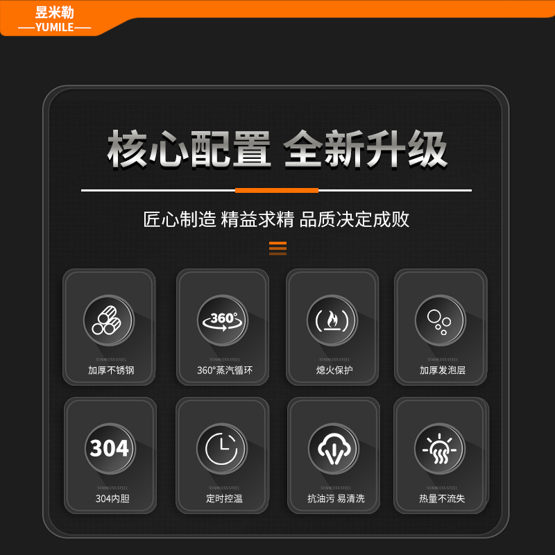 昱米勒 YML-RQZG-8ZC商用豪华型燃气单门8盘蒸饭柜（台）