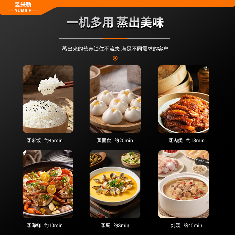 昱米勒 YML-RQZG-10ZC商用豪华型燃气单门10盘蒸饭柜（台）
