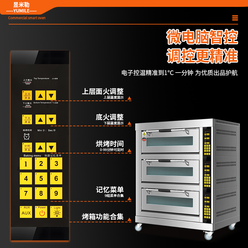 昱米勒 YML-DKX-SJ9商用豪华电烤箱 三层九盘（台）