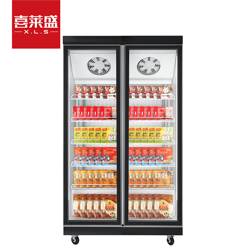 喜莱盛冷冻柜展示柜冷藏商用冰柜商超便利店冰箱大双门白灯速冻饺子雪糕柜冰淇淋柜