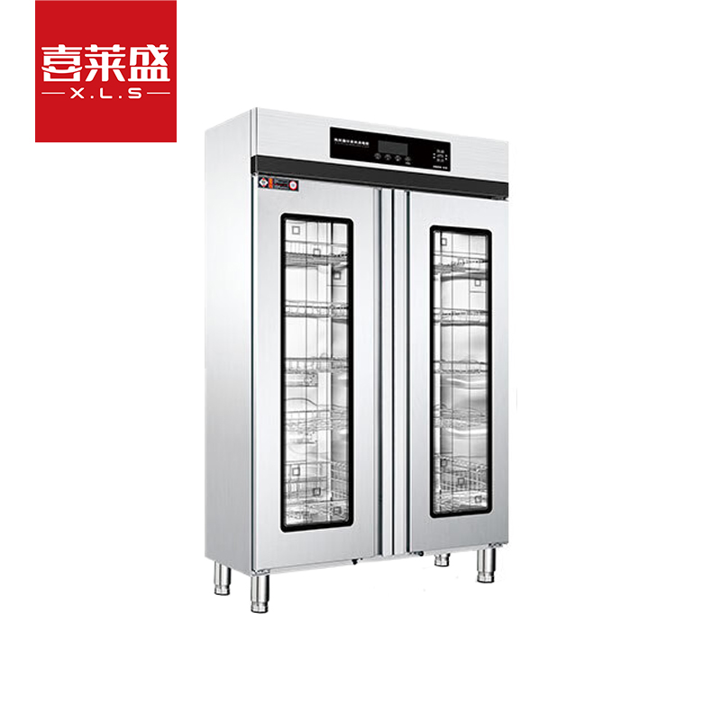 喜莱盛商用消毒柜热风循环不锈钢高温消毒柜立式双门食堂大容量碗筷餐具高温消毒柜