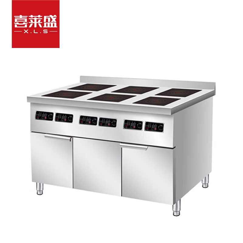 喜莱盛商用电磁炉大功率煲仔炉砂锅花甲米粉麻辣烫立式电磁灶六眼立式柜子电磁煲仔炉 