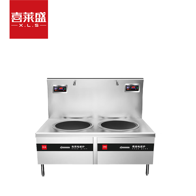喜莱盛商用电磁炉电磁灶双头平头炉12KW*2学校饭堂食堂大功率电灶台酒店工地厨房电灶台