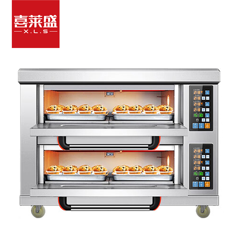 喜莱盛商用烤箱大型烘焙电烤箱 烤披萨面包月饼烤地瓜大容量烤箱精准温控二层四盘