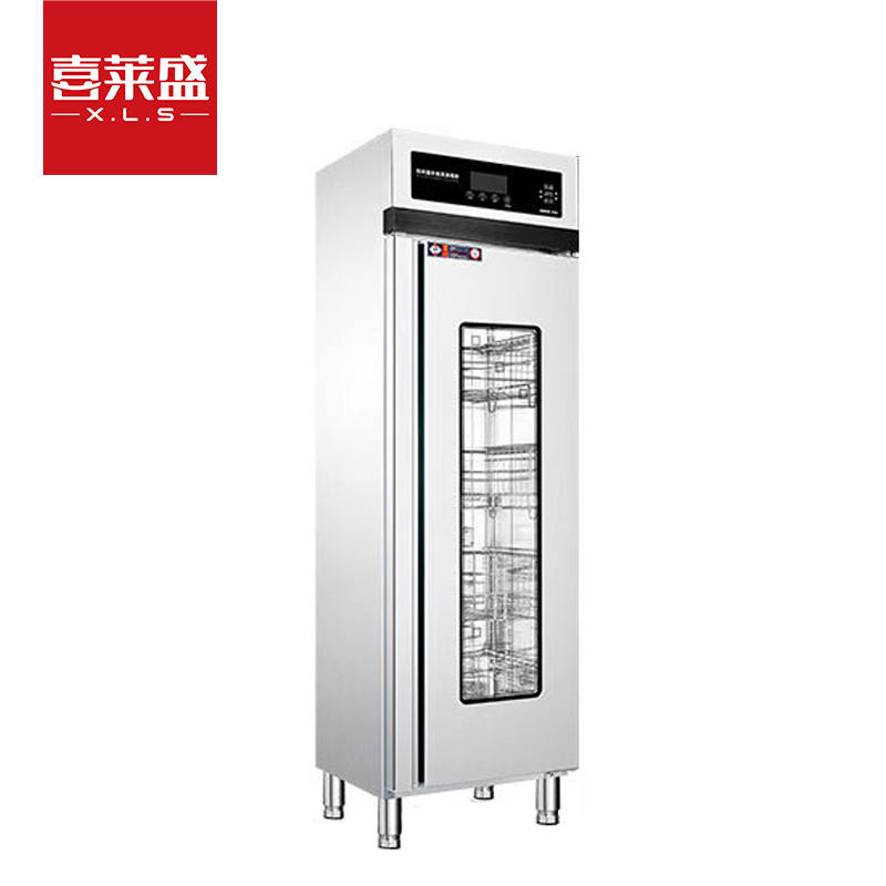 喜莱盛商用热风循环 不锈钢高温消毒碗柜单位食堂大容量碗筷餐具消毒柜高温330L视窗款4层餐盘架