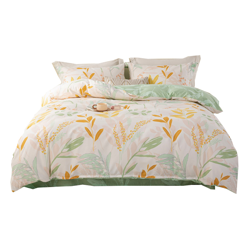 晚安秋日暖绒四套件-轻花叶舞