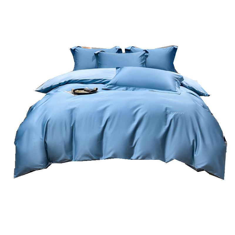 晚安60支净界长绒棉臻品四件套-蓝200*230cm