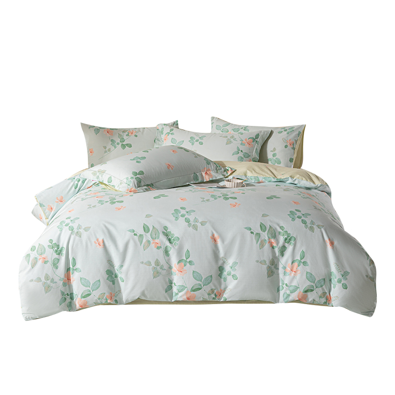 多喜爱/Dohia100%棉（全棉）纱布材料简约四件套 碧叶曲203*229cm