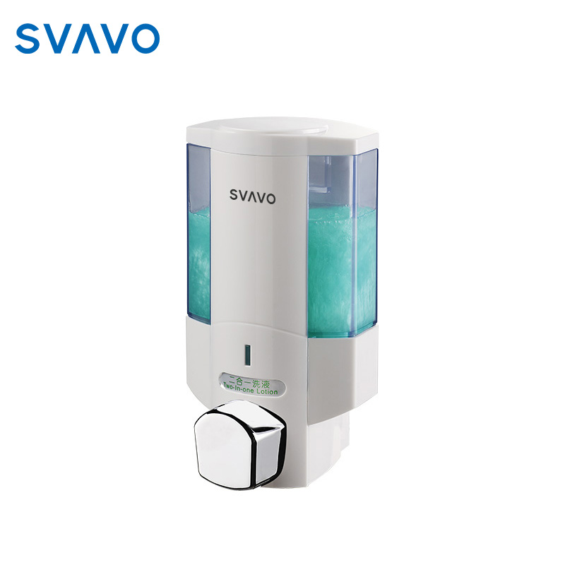 瑞沃（SVAVO）手动皂液器350ml 免打孔洗手液盒 壁挂沐浴露盒
