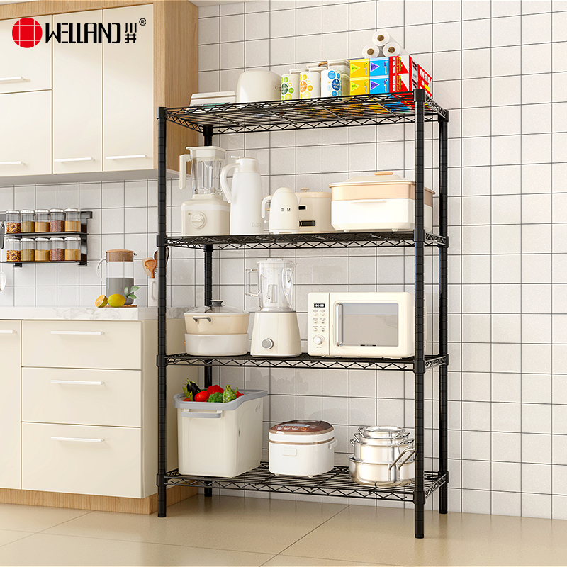 川井（WELLAND）厨房落地置物架加厚厨具收纳架家用多层杂物收纳货架阳台花架900*350*1500mm
