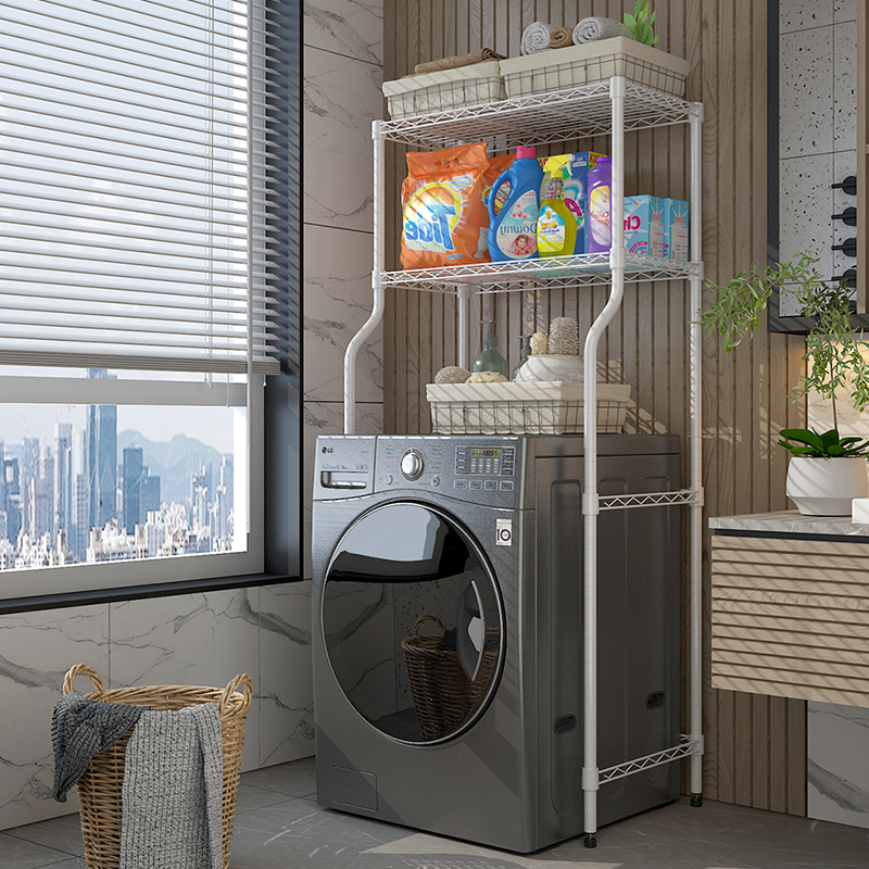 川井（WELLAND）洗衣机置物架滚筒上方收纳架波轮翻盖洗衣机卫生间阳台储物架子700*450*1500mm