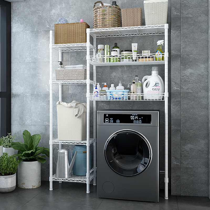川井（WELLAND）洗衣机置物架子滚筒翻盖落地浴室收纳架阳台马桶储物架1175*350*1800mm