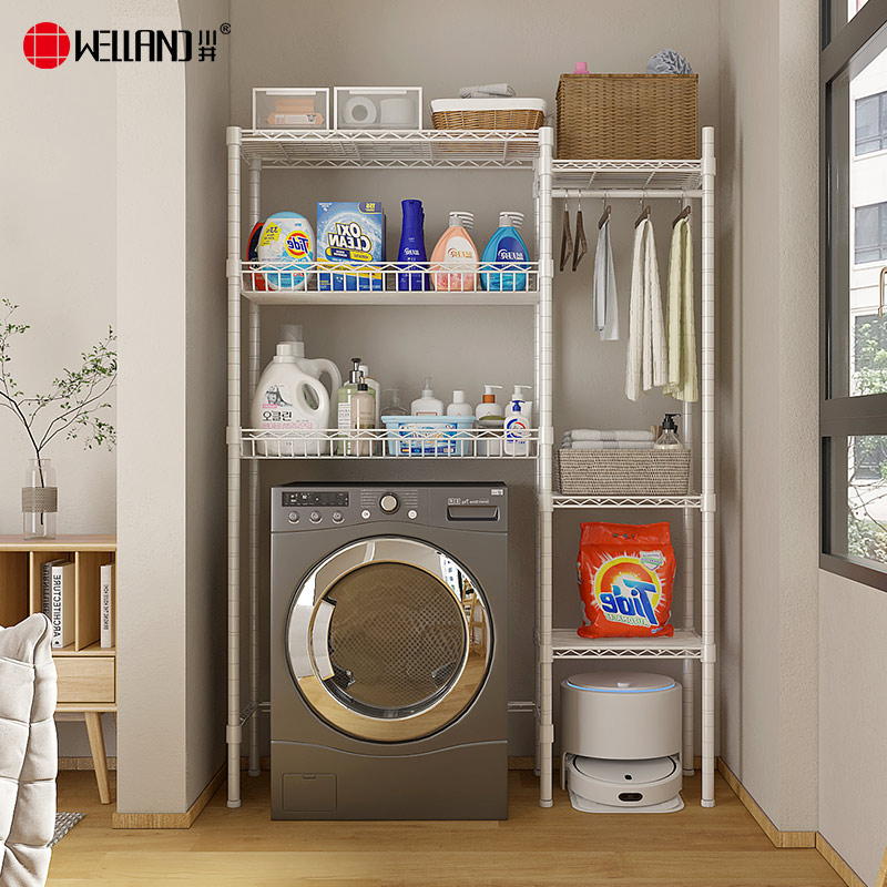 川井（WELLAND）洗衣机置物架滚筒厕所落地阳台杂物架子卫生间储物收纳架1175*350*1800mm