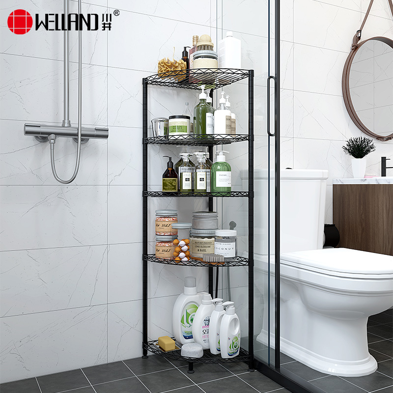 川井（WELLAND）浴室角落置物架墙角架卫生间落地拐角收纳架转角储物架350*350*1200mm