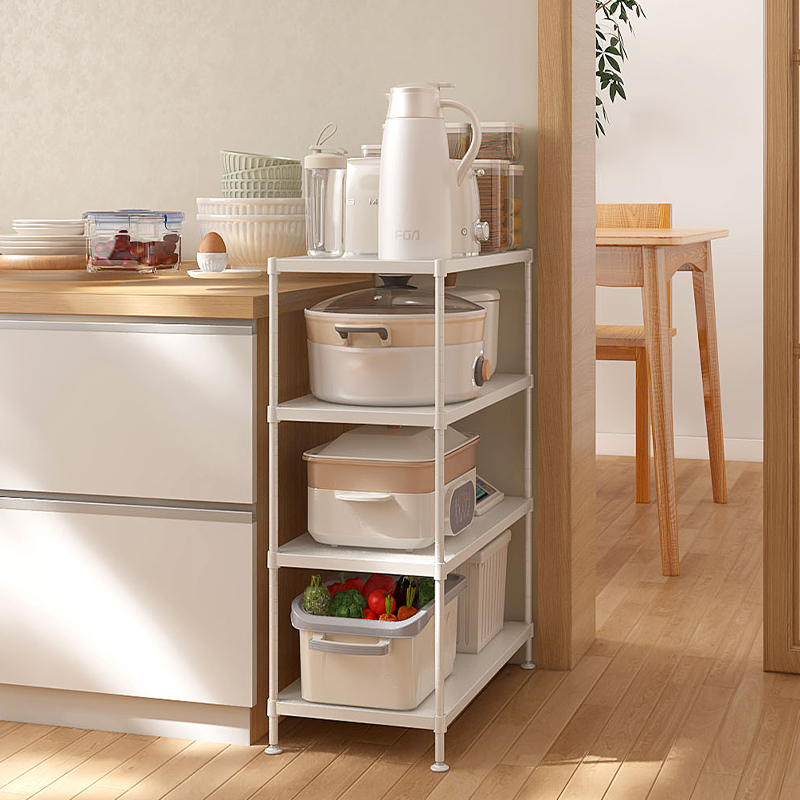 川井（WELLAND）置物架家用四层落地厨房客厅储物架微波炉收纳架放锅用具层架子600*300*800mm